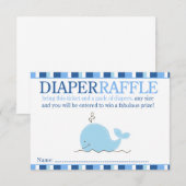 Little Blue Whale Baby shower Diaper Raffle Card Informatiekaartje (Voorkant / Achterkant)