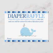 Little Blue Whale Baby shower Diaper Raffle Card Informatiekaartje (Voorkant)