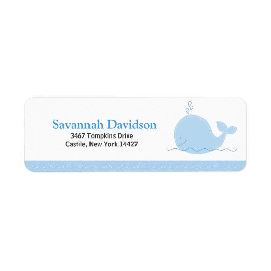 Little Blue Whale Custom Adresetiketten (30) Etiket (Voorkant)