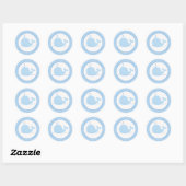 Little Blue Whale Envelope Seals / Toppers 20 Ronde Sticker (Vel)