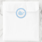Little Blue Whale Envelope Seals / Toppers 20 Ronde Sticker (Tas)
