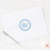 Little Blue Whale Envelope Seals / Toppers 20 Ronde Sticker (Envelop)