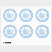 Little Blue Whale Favor Stickers 3-inch (Vel)