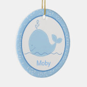 Little Blue Whale Gepersonaliseerd Ornament (Rechts)