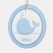 Little Blue Whale Gepersonaliseerd Ornament (Links)