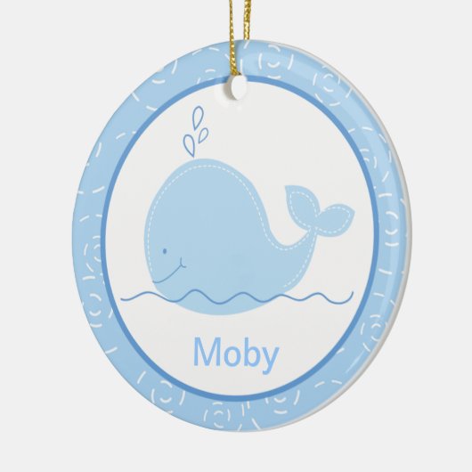Little Blue Whale Gepersonaliseerd Ornament (Links)