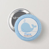 Little Blue Whale NAME TAG Custom Button (Voorkant /achterkant)