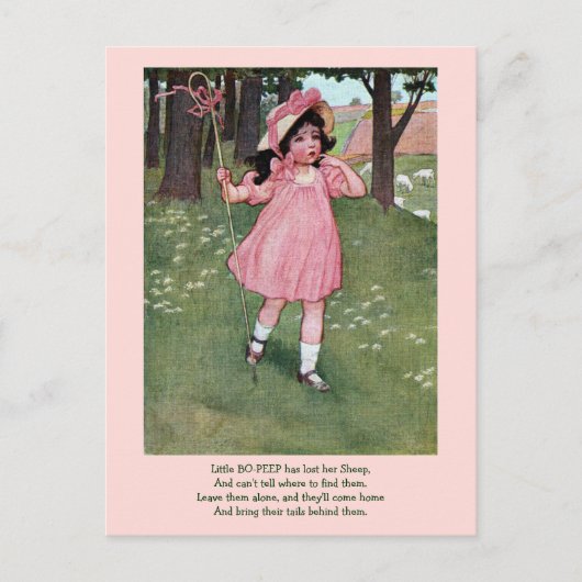 Little Bo-Peep and Missing Sheep Nursery Rhyme Briefkaart (Voorkant)