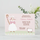 Little Bo Peep Baby shower Invitation Kaart (Staand voorkant)