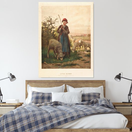 Little Bo-Peep by Bobbitt & Hopper (1867) Canvas Afdruk (Insitu (Slaapkamer))
