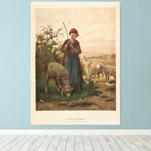 Little Bo-Peep by Bobbitt & Hopper (1867) Canvas Afdruk (Insitu (Houten vloer))