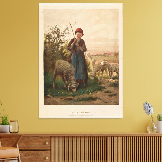 Little Bo-Peep by Bobbitt & Hopper (1867) Canvas Afdruk (Insitu (Woonkamer))