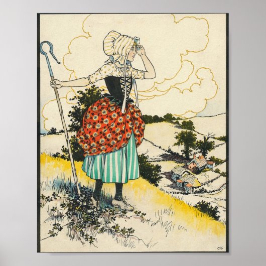 Little Bo Peep by Charles Folkard Poster (Voorkant)
