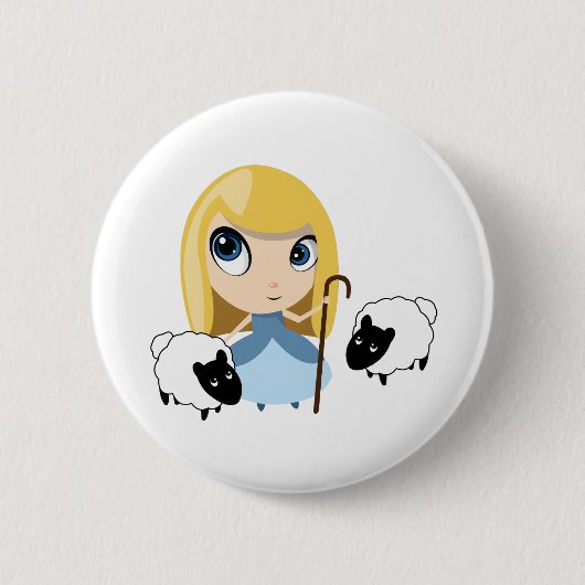 Little Bo Peep en haar Sheep Ronde Button 5,7 Cm (Voorkant)