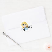 Little Bo Peep en haar Sheep Ronde Sticker (Envelop)