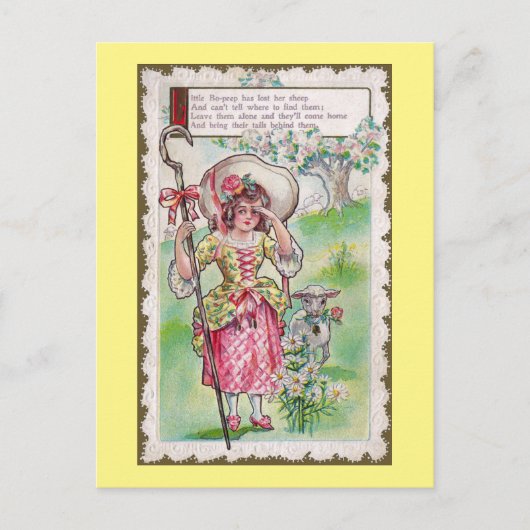 Little Bo-Peep en One Sheep Briefkaart (Voorkant)