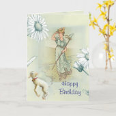 Little Bo Peep Happy Birthday Kaart (Gele Bloem)