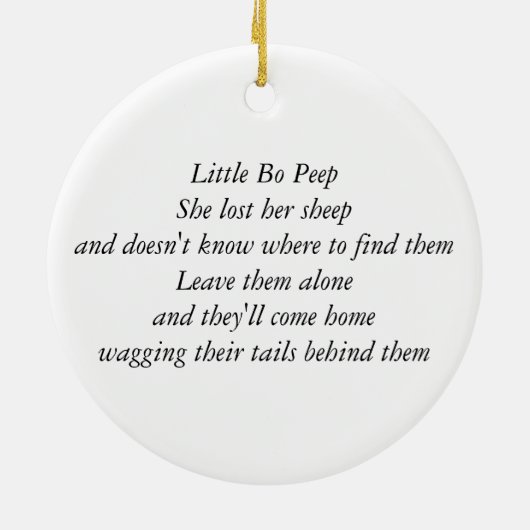 Little Bo Peep Keramisch Ornament (Achterkant)