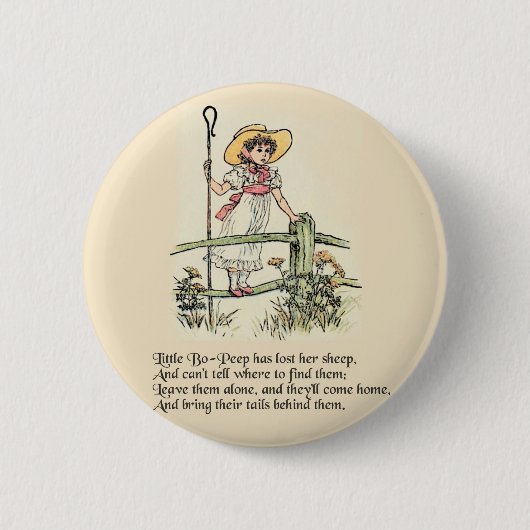 Little Bo Peep-kinderrijmpje Ronde Button 5,7 Cm (Voorkant)
