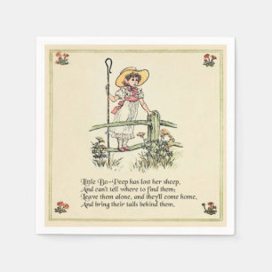 Little Bo-Peep: Klassieke Kate Greenaway-kinderkam Servet