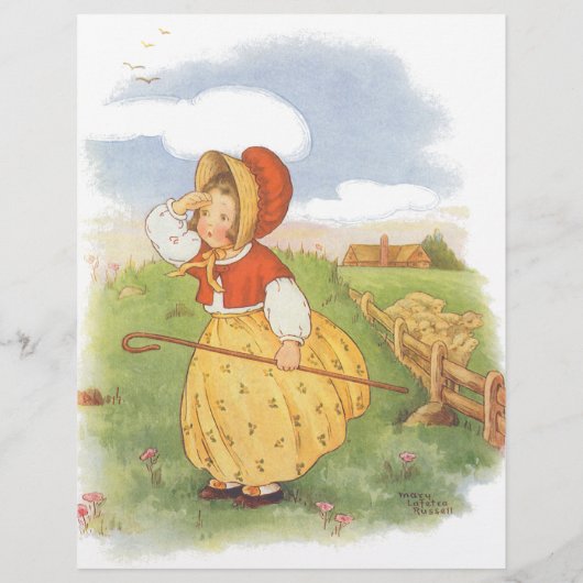  Little Bo Peep Moeder Goose Nursery Rhyme Flyer (Achterkant)