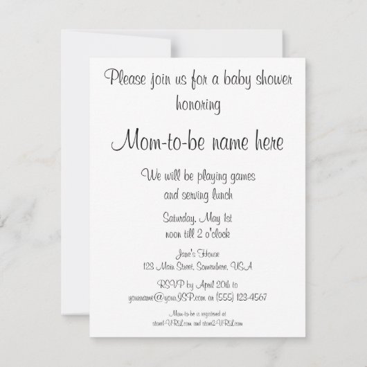 Little Bo Peep, Nursery Rhyme Baby shower Party Kaart (Achterkant)