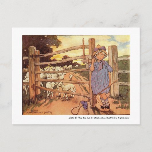 Little Bo-Peep Nursery Rhyme Briefkaart (Voorkant)