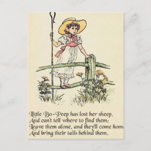 Little Bo Peep Nursery Rhyme Briefkaart