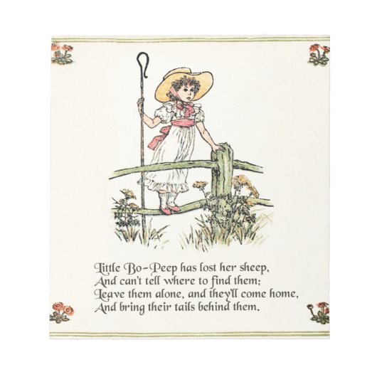 Little Bo Peep Nursery Rhyme Notitieblok (Voorkant)