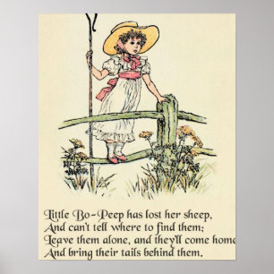 Little Bo Peep Nursery Rhyme Poster
