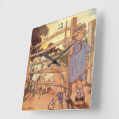 Little Bo-Peep Nursery Rhyme Vierkante Klok (Hoek)