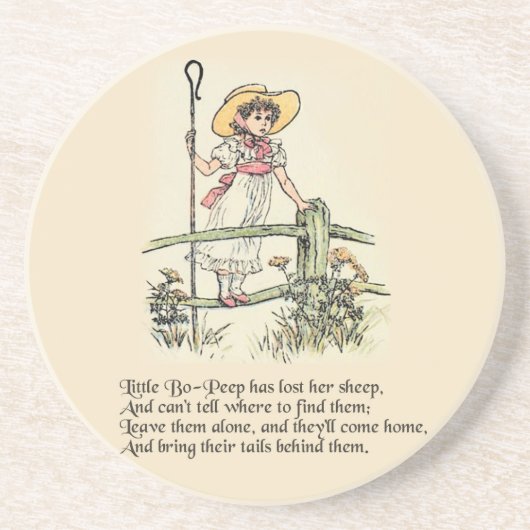 Little Bo Peep Nursery Rhyme Zandsteen Onderzetter (Voorkant)