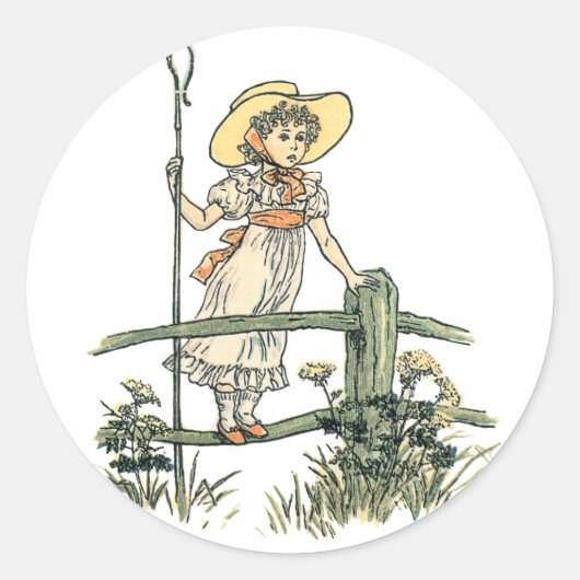 Little Bo Peep Ronde Sticker (Voorkant)