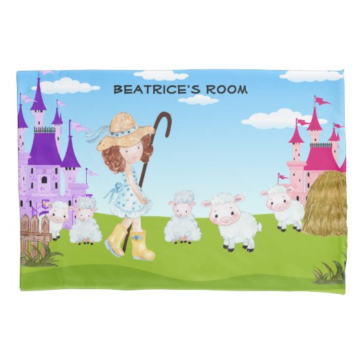 Little Bo Peep Sheep Monogram Kussensloop (Voorkant-Links)