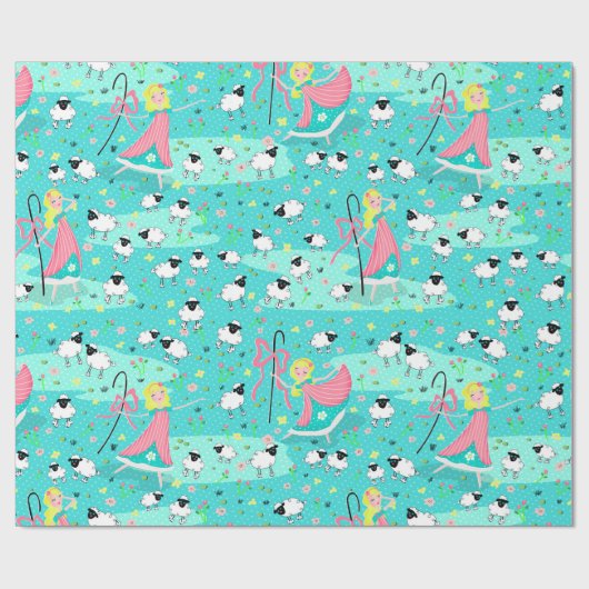 Little Bo Peep spring wrappaper Cadeaupapier (Vlak)