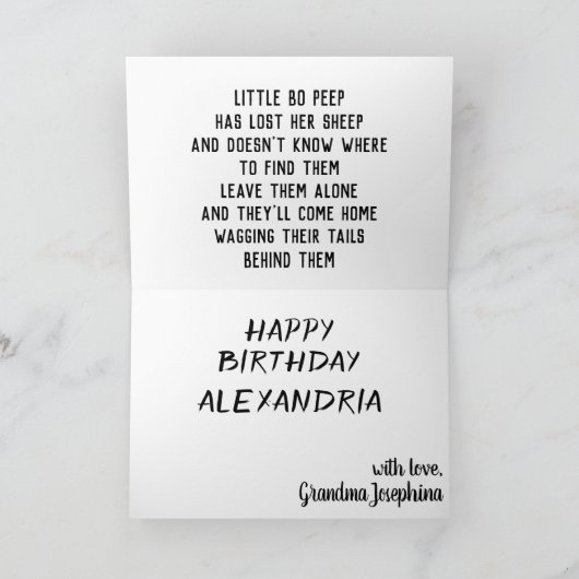 Little Bo Peep Star Night Scene Fun Kinder Fab Kaart (Binnen)