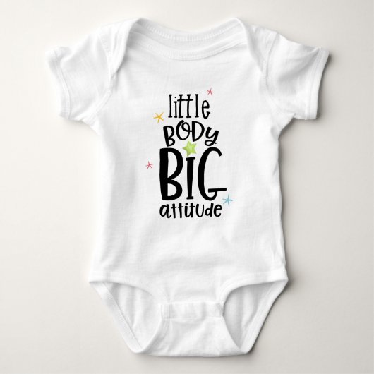 Little Body, Big Attitude sterren typografisch Romper (Voorkant)