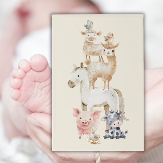 Little Boerderij Animal Baby shower Neutral Gasten Gastenboek
