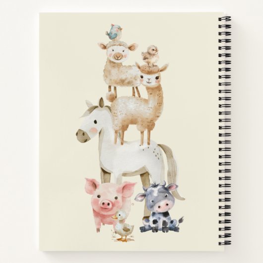 Little Boerderij Animal Baby shower Neutral Gasten Notitieboek (Achterkant)