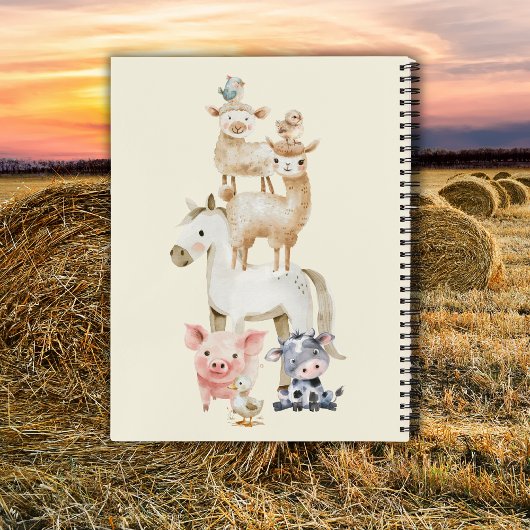 Little Boerderij Animal Baby shower Neutral Gasten Notitieboek
