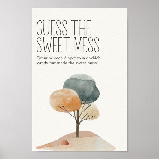 Little Boerderij Baby shower Guess Sweet Mess Sign Poster (Voorkant)