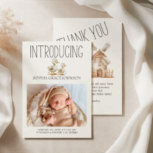 Little Boerderij Nursery Animals Baby aangekondigd Kaart