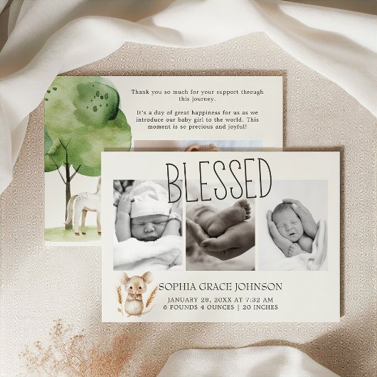 Little Boerderij Nursery Animals Baby aangekondigd Kaart