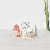 Little Boerderij Nursery Animals Baby shower Dank Bedankkaart (Voorkant)