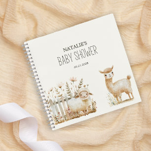 Little Boerderij Nursery Animals Baby shower Gast Notitieboek