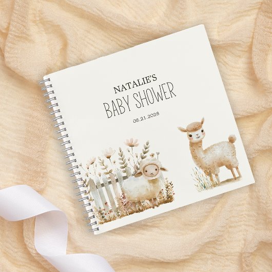 Little Boerderij Nursery Animals Baby shower Gast Notitieboek