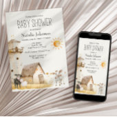 Little Boerderij Nursery Animals Baby shower Invit Kaart