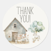 Little Boerderij Nursery Animals Baby shower Ronde Sticker (Voorkant)