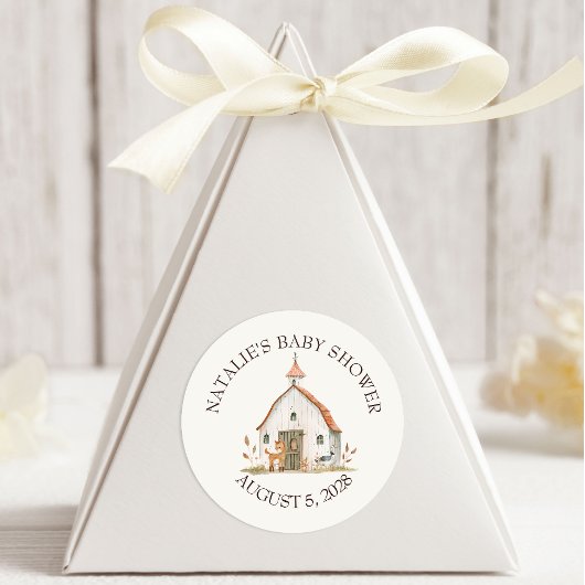 Little Boerderij Nursery Animals Baby shower Ronde Sticker