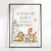 Little Boerderij Nursery Animals Baby shower Sign Poster